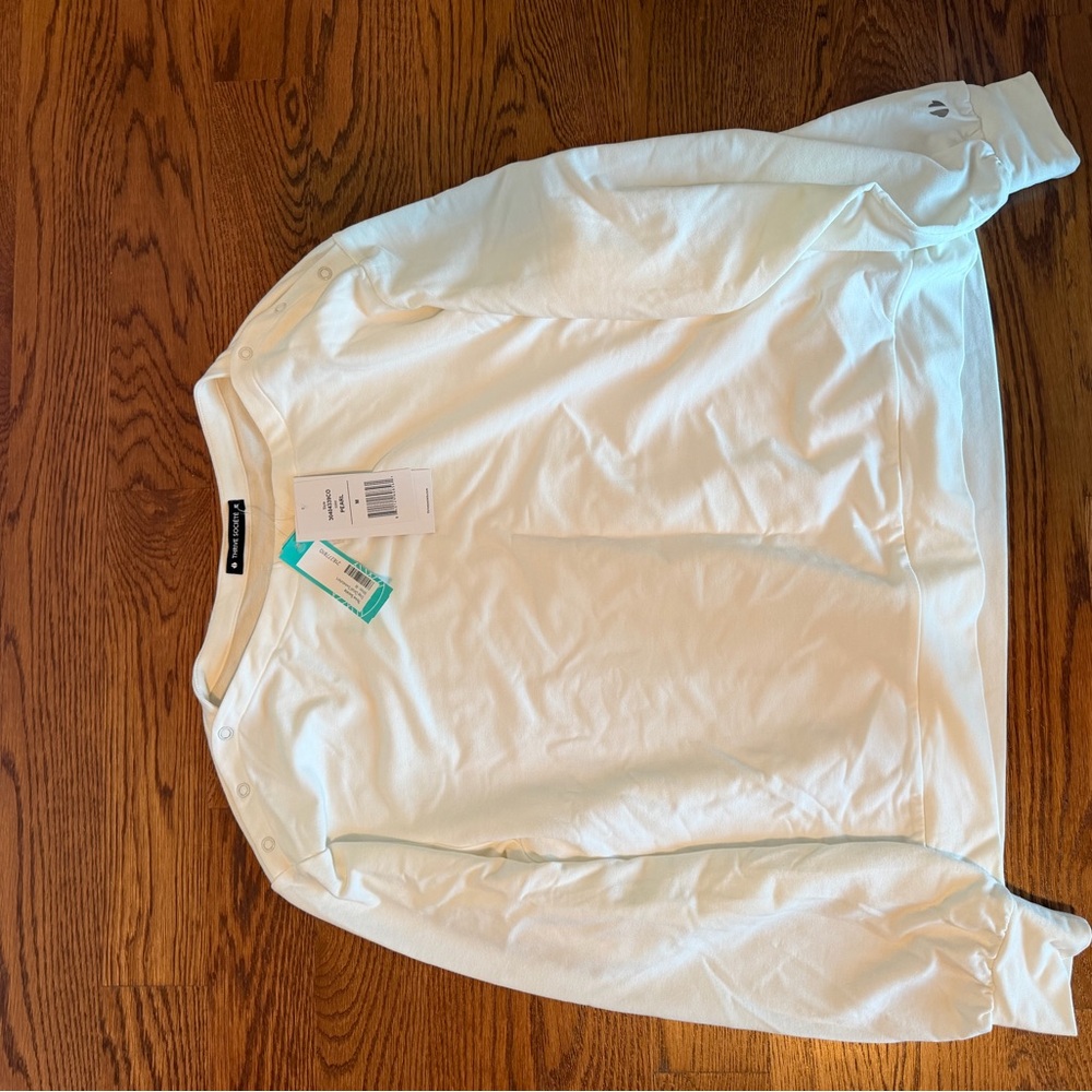 Chic White Long Sleeve Sweatshirt
